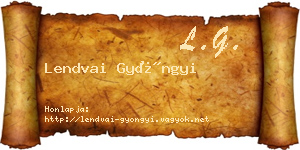 Lendvai Gyöngyi névjegykártya